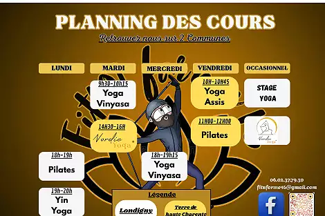 Illustration de Cours de yoga et de pilate